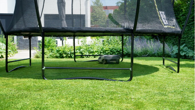 EXIT Mähroboterstopp: Die Lösung für Trampoline die auf Gras stehen