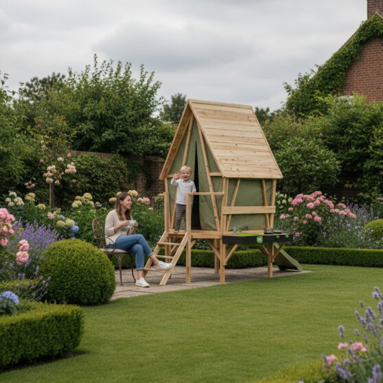 EXIT Yuki 350 Spielhaus mit Rutsche und Matschküche