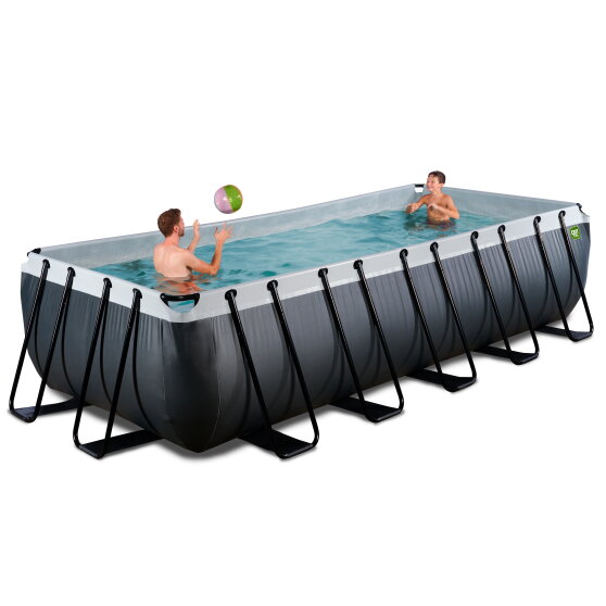 EXIT Black Leather Pool 540x250x122cm mit Sandfilterpumpe - schwarz