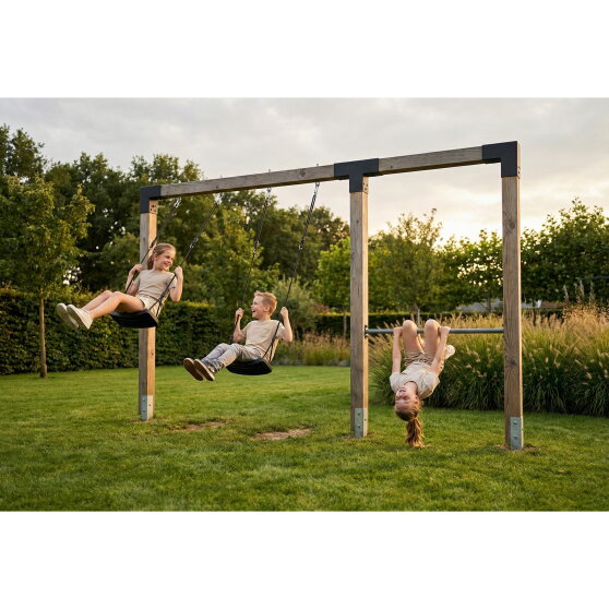 EXIT Linea Robust 110 doppelte Holzschaukel mit Reckstange