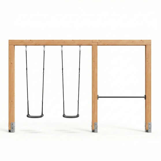 EXIT Linea Massiv 140 Doppelschaukel mit Reckstange