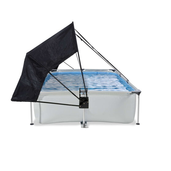 EXIT Soft Grey Pool 300x200x65cm mit Filterpumpe und Sonnensegel - grau