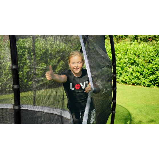 EXIT Elegant Premium Inground-Trampolin ø366cm mit Deluxe Sicherheitsnetz - lila