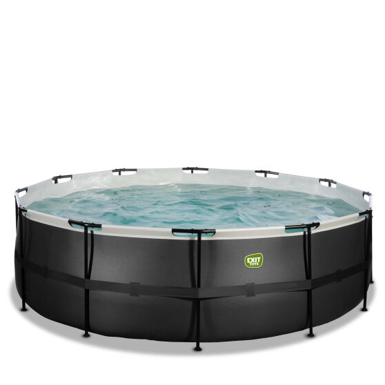 EXIT Black Leather Pool &oslash;450x122cm mit Sandfilterpumpe - schwarz