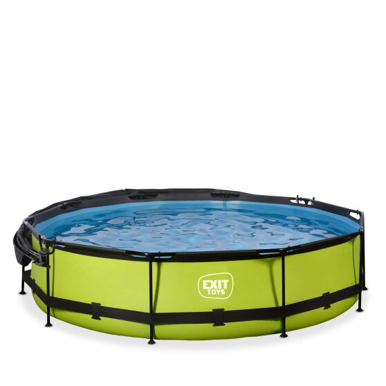 EXIT Lime Pool ø360x76cm mit Filterpump und Sonnensegel - grün