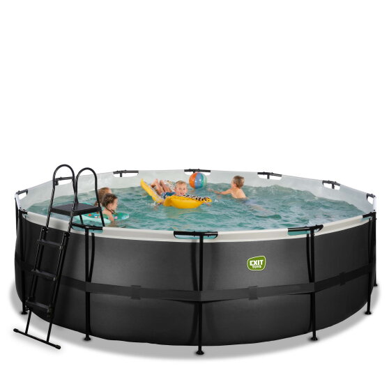EXIT Black Leather Pool &oslash;450x122cm mit Sandfilterpumpe - schwarz