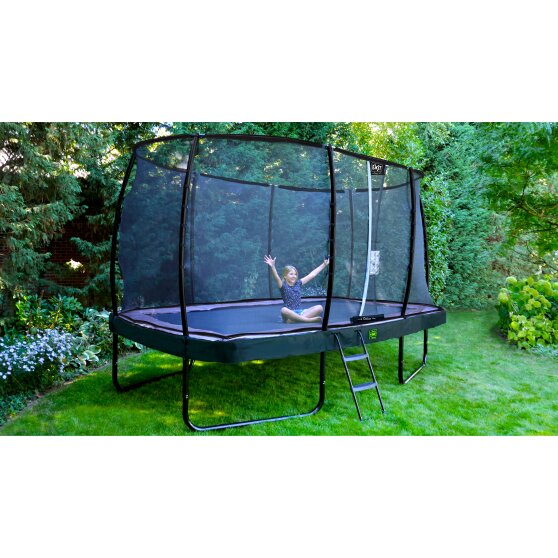 EXIT Elegant Premium Trampolin 214x366cm mit Deluxe Sicherheitsnetz - schwarz