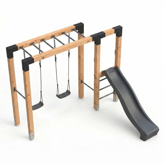EXIT Linea Robust 110 Monkeybar mit Doppelschaukel und Rutsche