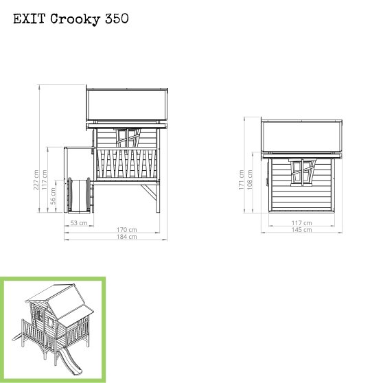 EXIT Crooky 350 Holzspielhaus - graubeige