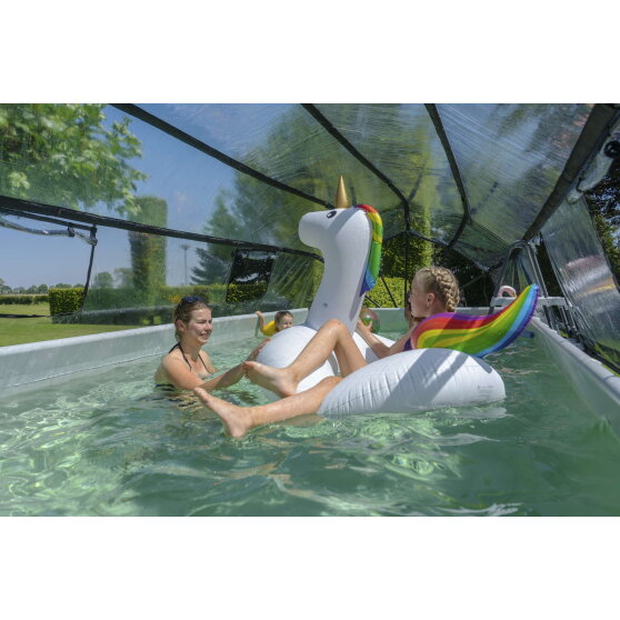 EXIT Black Leather Pool 540x250x122cm mit Sandfilterpumpe und Abdeckung - schwarz
