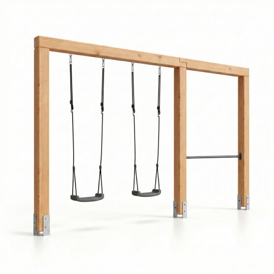 EXIT Linea Massiv 140 doppelte Holzschaukel mit Reckstange