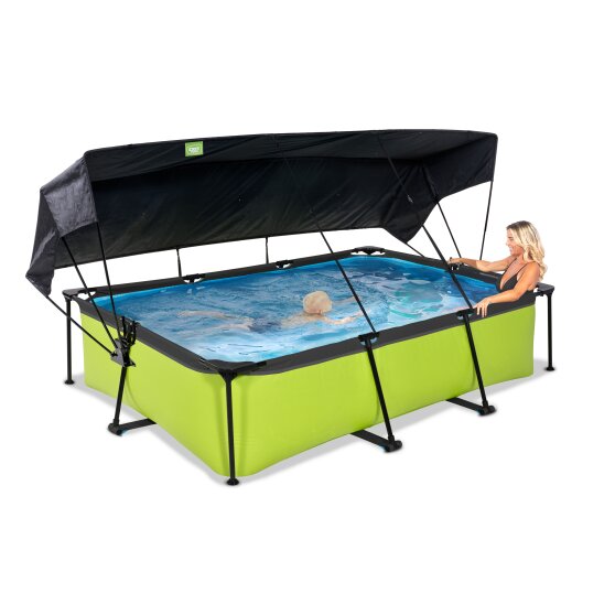 EXIT Lime Pool 300x200x65cm mit Filterpumpe und Sonnensegel - grün