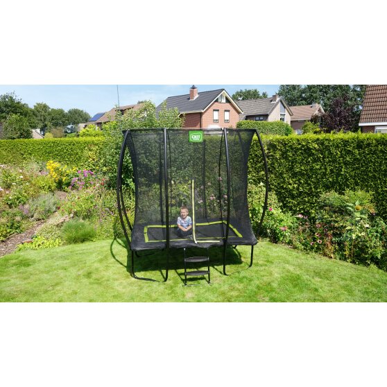 EXIT Silhouette Trampolin 153x214cm mit Leiter - schwarz