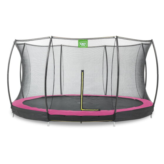 EXIT Silhouette Bodentrampolin ø427cm mit Sicherheitsnetz - rosa