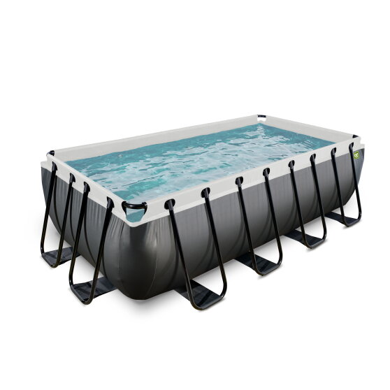 EXIT Black Leather Pool 400x200x100cm mit Filterpumpe - schwarz