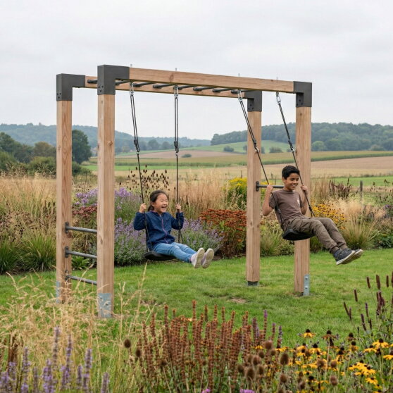 EXIT Linea Robust 110 Holz-Monkeybar mit Doppelschaukel