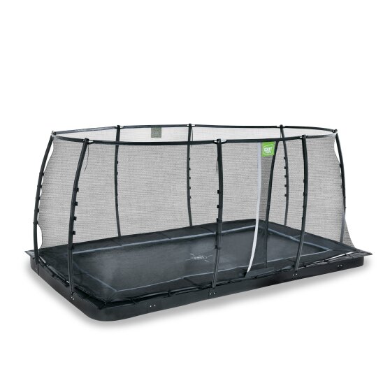 EXIT Dynamic ebenerdiges Trampolin 275x458cm mit Sicherheitsnetz - schwarz