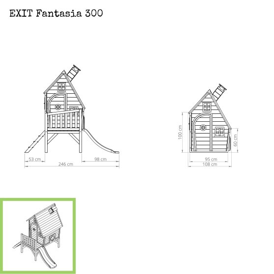 EXIT Fantasia 300 Holzspielhaus - rot