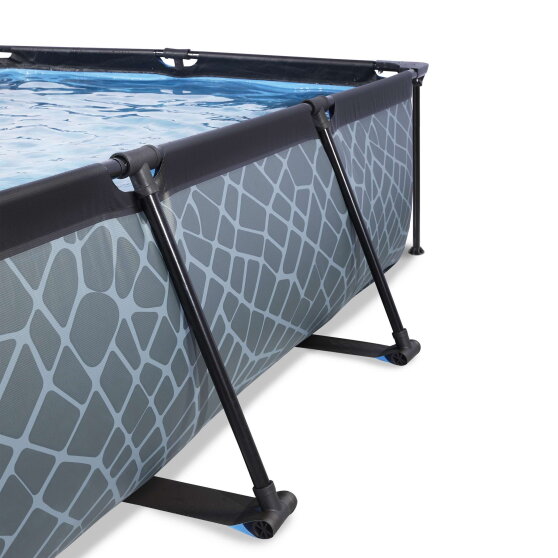 EXIT Stone Pool 300x200x65cm mit Filterpumpe - grau