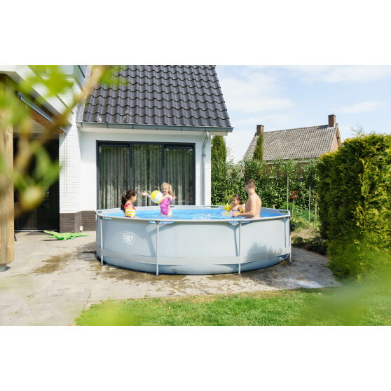 EXIT Soft Grey Pool ø360x76cm mit Filterpumpe - grau
