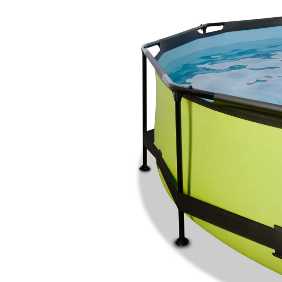 EXIT Lime Pool &oslash;244x76cm mit Filterpump und Sonnensegel - gr&uuml;n