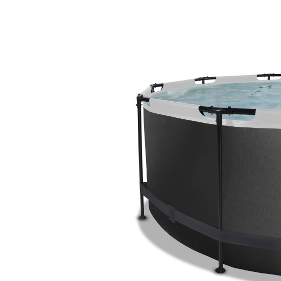 EXIT Black Leather Pool &oslash;360x122cm mit Filterpumpe - schwarz