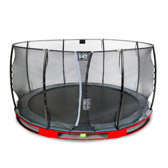 EXIT Elegant Inground-Trampolin ø366cm mit Economy Sicherheitsnetz - rot