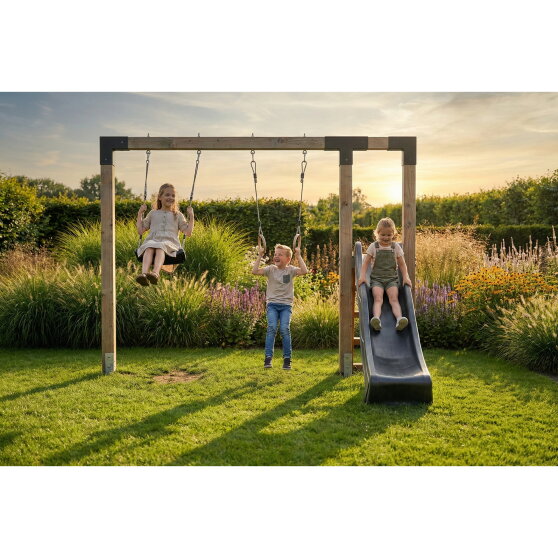 EXIT Linea Robust 110 Schaukel mit Rutsche und Turnringen