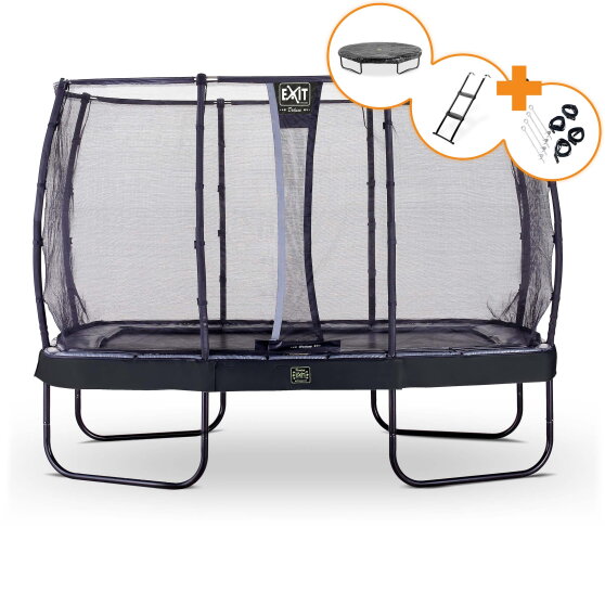 EXIT Elegant Premium Trampolin Komplettset 244x427cm - schwarz