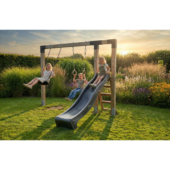 EXIT Linea Robust 110 Schaukel mit Rutsche und Turnringen