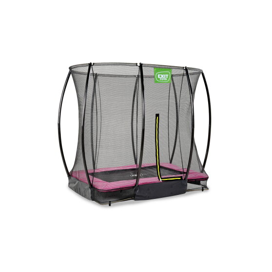 EXIT Silhouette Bodentrampolin 153x214cm mit Sicherheitsnetz - rosa