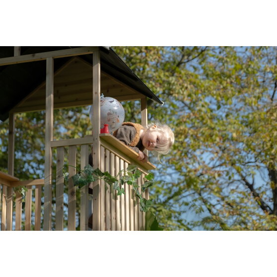 EXIT Panorama 550 Holzspielhaus mit Rutsche, Matschküche und Sandkasten