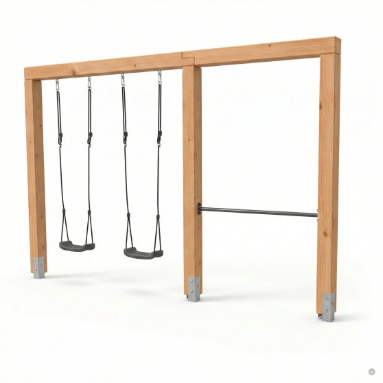 EXIT Linea Massiv 140 doppelte Holzschaukel mit Reckstange