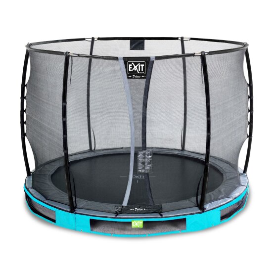 EXIT Elegant Premium Inground-Trampolin ø305cm mit Deluxe Sicherheitsnetz - blau