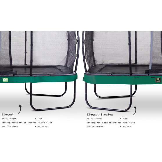 EXIT Elegant Premium Trampolin Komplettset 214x366cm - grün