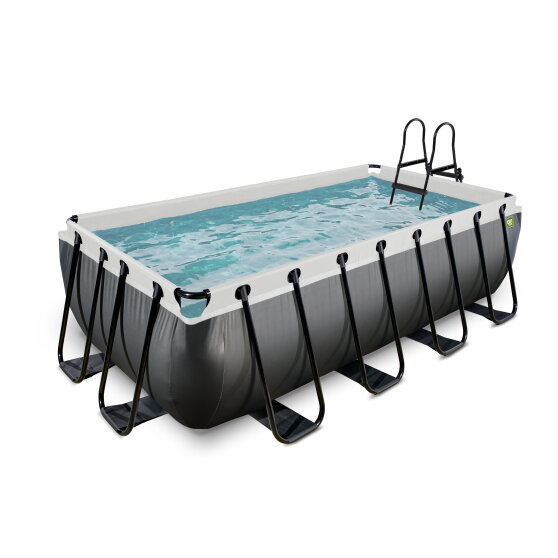 EXIT Black Leather Pool 400x200x100cm mit Filterpumpe - schwarz