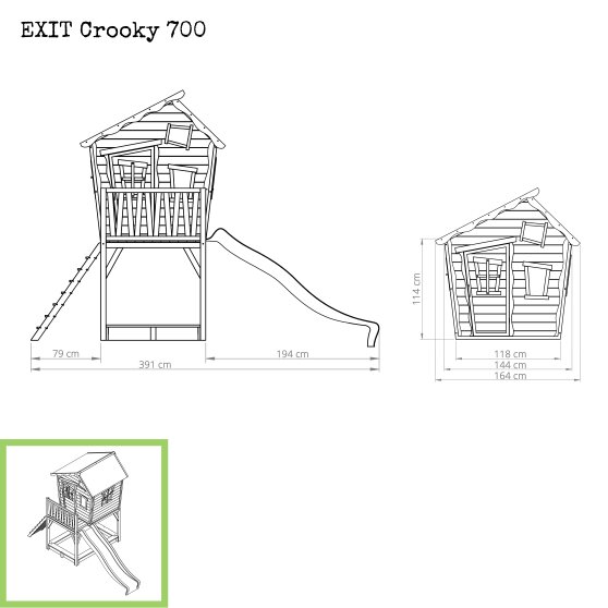 EXIT Crooky 700 Holzspielhaus - graubeige