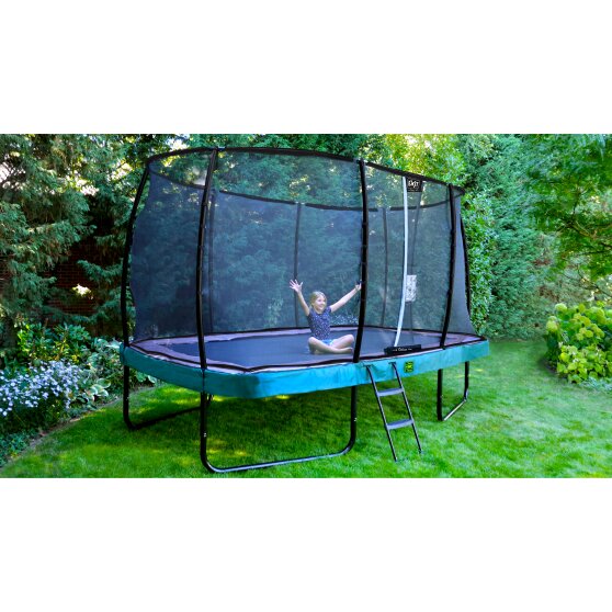 EXIT Elegant Premium Trampolin 214x366cm mit Deluxe Sicherheitsnetz - grau