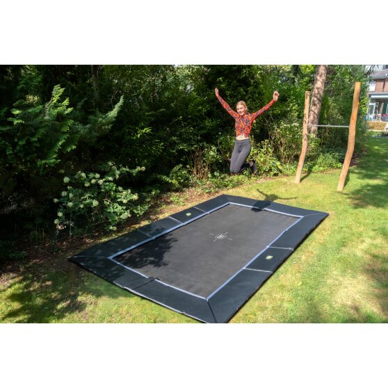 EXIT Dynamic ebenerdiges sports Trampolin 275x458cm - schwarz