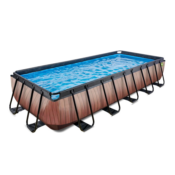 EXIT Wood Pool 540x250x100cm mit Sandfilterpumpe - braun