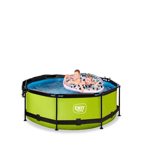 EXIT Lime Pool &oslash;244x76cm mit Filterpump und Sonnensegel - gr&uuml;n