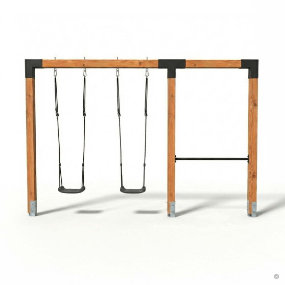 EXIT Linea Robust 110 doppelte Holzschaukel mit Reckstange