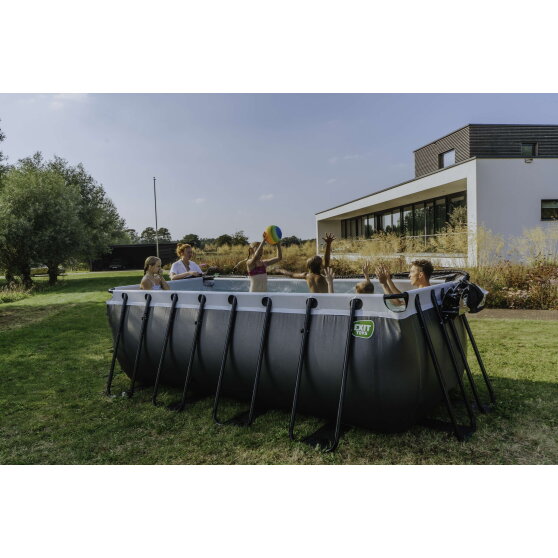 EXIT Black Leather Pool 400x200x122cm mit Filterpumpe - schwarz