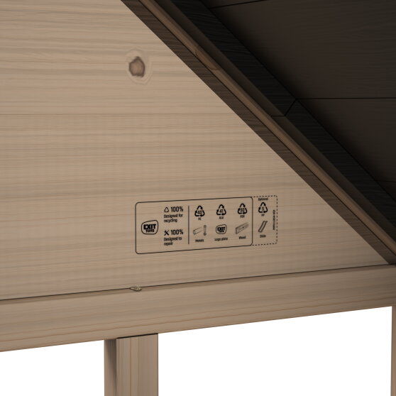 EXIT Panorama 500 Holzspielhaus mit Rutsche und Sandkasten