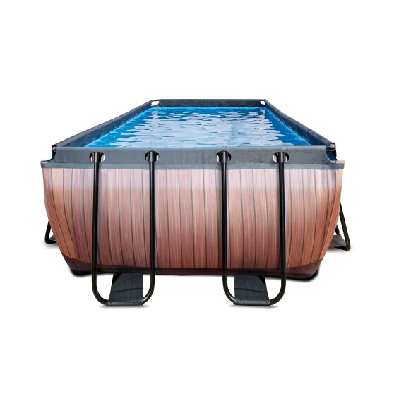 EXIT Wood Pool 540x250x122cm mit Sandfilterpumpe - braun