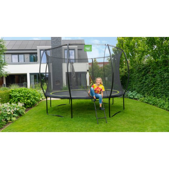 EXIT Silhouette Trampolin ø244cm mit Leiter - schwarz