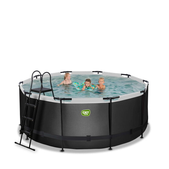 EXIT Black Leather Pool &oslash;360x122cm mit Filterpumpe - schwarz