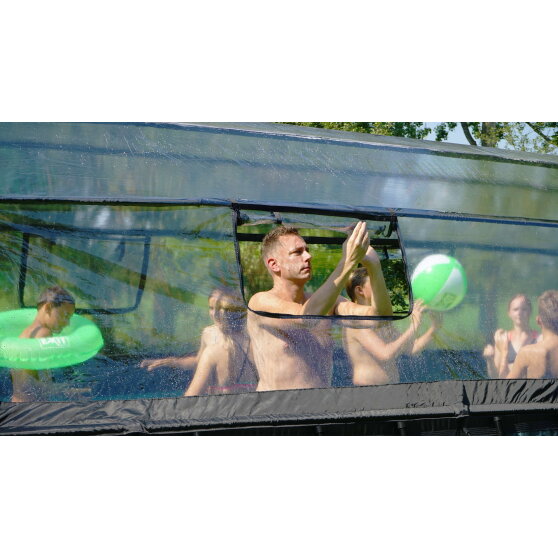 EXIT Wood Pool 540x250x122cm mit Sandfilterpumpe und Abdeckung und W&auml;rmepumpe - braun