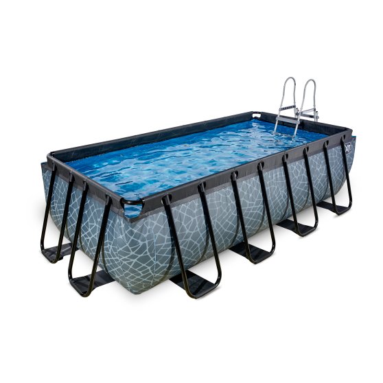 Exit Stone Pool 400x200x100cm Mit Filterpumpe Grau Exit Toys