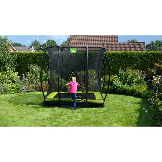 EXIT Silhouette Bodentrampolin 153x214cm mit Sicherheitsnetz - grün